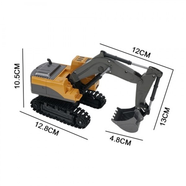 2.4GHz 6CH 1/24 RC Excavator Construction Vehicles with Alloy Shovel Lights Sounds