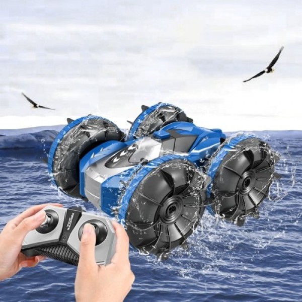 2.4Ghz 4WD  2 in 1 RC Stunt Car Amphibious RC Car RC Boat 360° Rotate