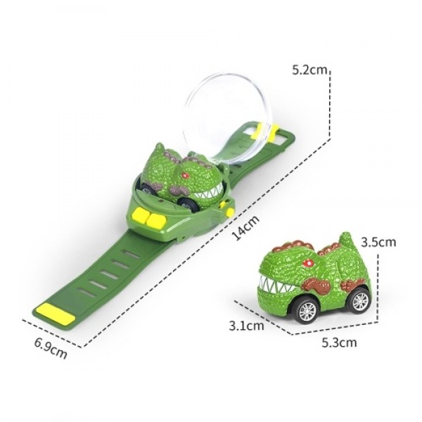 Mini Remote Control Car Dinosaur Toys Watch Remote Control Dinosaur Car Alloy Army Green Blue Color Shipped Randomly