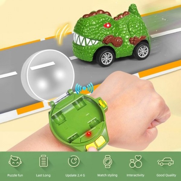 Mini Remote Control Car Dinosaur Toys Watch Remote Control Dinosaur Car Alloy Army Green Blue Color Shipped Randomly