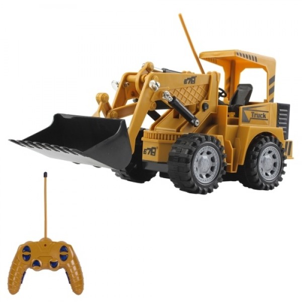 1/24 2.4GHz 5CH Remote Control Bulldozer RC Construction Engineering Vehicles Educational Toys for Kids with Light Music