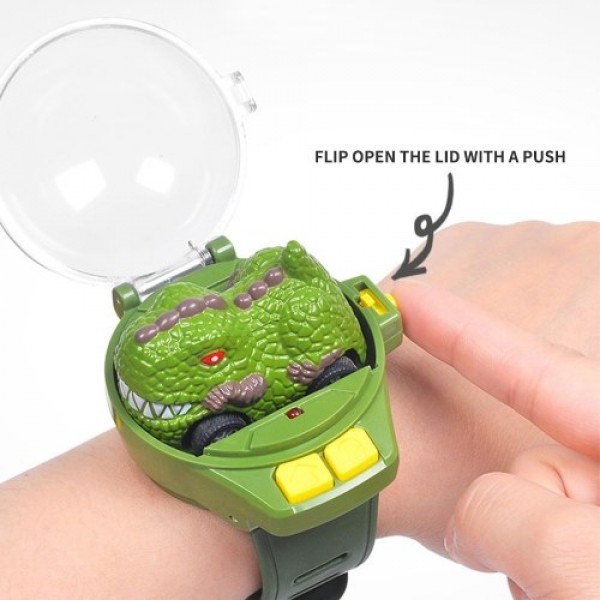 Mini Remote Control Car Dinosaur Toys Watch Remote Control Dinosaur Car Alloy Army Green Blue Color Shipped Randomly