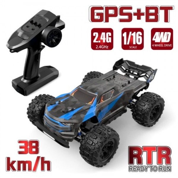 2.4G 4WD 1/16 Off-Road Truck High Speed 38km/h Racing Car RTR Two-way Remote Controller with BT GPS APP