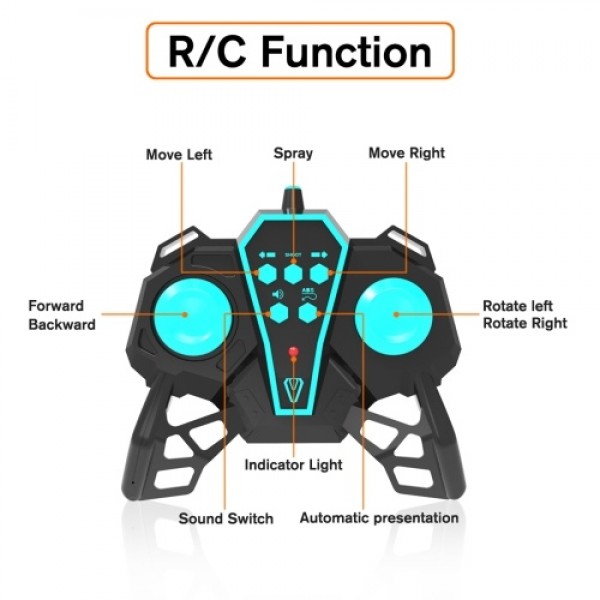 1/12 2.4GHz 4WD RC Spray Car 25km/h RC Stunt Car with Light Engine Sound 360 Rotation