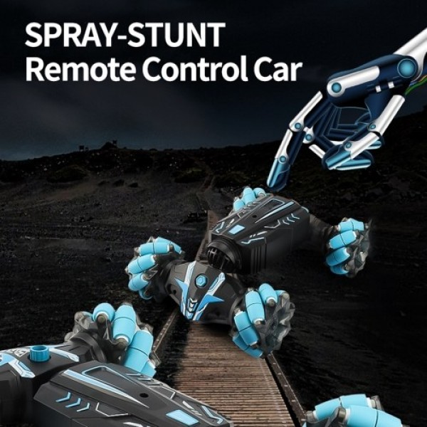 4WD 2.4GHz Watch Gesture Sensor Control Deformable Car All-Terrain Auto-demo RC Stunt Car with Spray Light Music