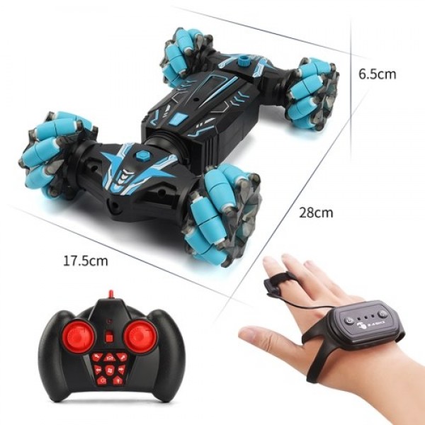 4WD 2.4GHz Watch Gesture Sensor Control Deformable Car All-Terrain Auto-demo RC Stunt Car with Spray Light Music