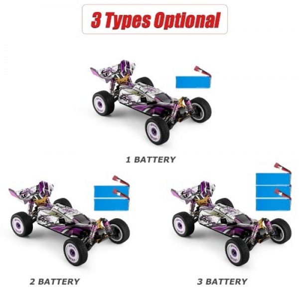 Wltoys 124019 1/12 2.4GHz Racing RC Car 55km/h Off-Road Drift Car RTR 4WD with Aluminum Alloy Chassis Zinc Alloy Gear