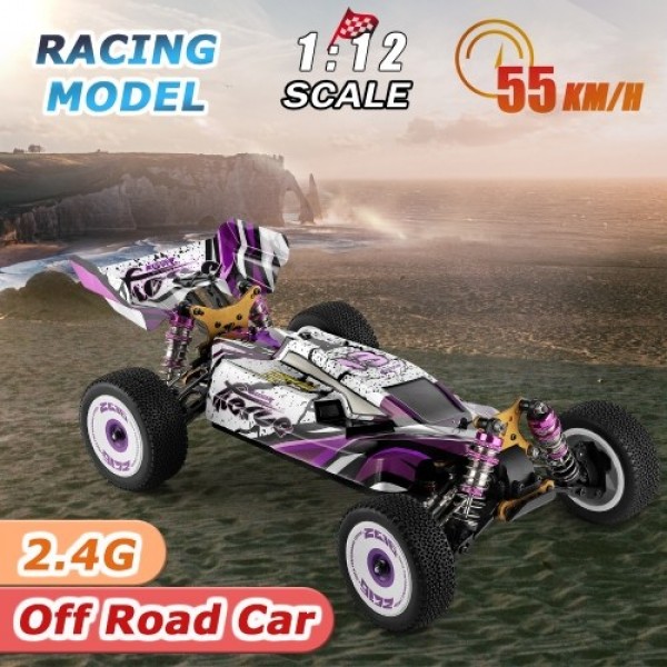 Wltoys 124019 1/12 2.4GHz Racing RC Car 55km/h Off-Road Drift Car RTR 4WD with Aluminum Alloy Chassis Zinc Alloy Gear