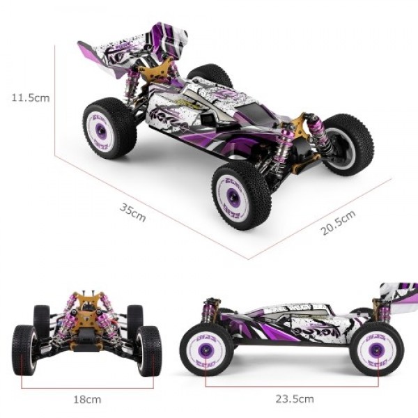 Wltoys 124019 1/12 2.4GHz Racing RC Car 55km/h Off-Road Drift Car RTR 4WD with Aluminum Alloy Chassis Zinc Alloy Gear