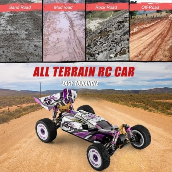 Wltoys 124019 1/12 2.4GHz Racing RC Car 55km/h Off-Road Drift Car RTR 4WD with Aluminum Alloy Chassis Zinc Alloy Gear