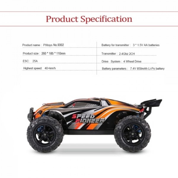 PXtoys NO.9302 RC Crawler 1/18 2.4GHz 4WD Off-Road Truggy 40km/h High Speed RC Racing Car RTR