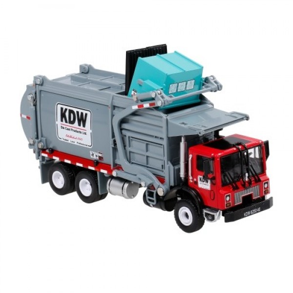 1:24 Alloy Diecast Barreled Garbage Carrier Truck Waste Material Transporter Vehicle Mod Collector Hobby Toys