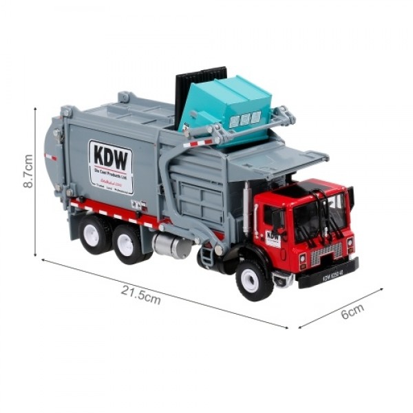 1:24 Alloy Diecast Barreled Garbage Carrier Truck Waste Material Transporter Vehicle Mod Collector Hobby Toys