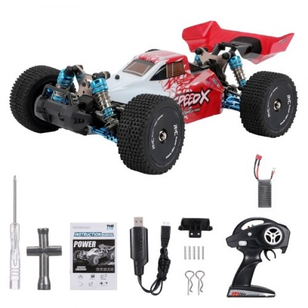 F16 1/14 2.4Ghz RC Car Alloy Frame 4WD Off-road Car 60km/h High Speed Racing Car 1600mAh Battery RC Buggy Drift Car