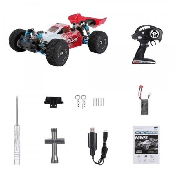 F16 1/14 2.4Ghz RC Car Alloy Frame 4WD Off-road Car 60km/h High Speed Racing Car 1600mAh Battery RC Buggy Drift Car