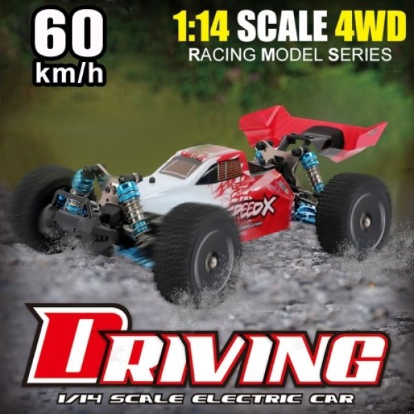 F16 1/14 2.4Ghz RC Car Alloy Frame 4WD Off-road Car 60km/h High Speed Racing Car 1600mAh Battery RC Buggy Drift Car