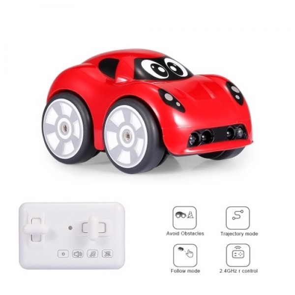 2.4G Mini Car Object Avoidance Follow Mode Track Drive Sound Effects 360 Degree Rotation Remote Control Car