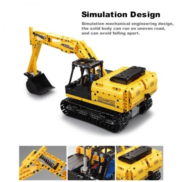 DOUBLE E C51057 2.4GHz 1:20 4WD 544pcs Building Blocks Tracked Digger