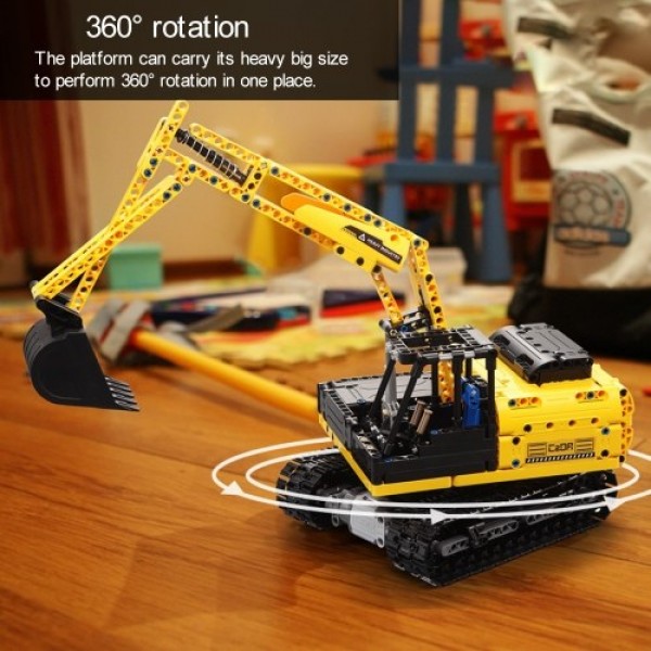 DOUBLE E C51057 2.4GHz 1:20 4WD 544pcs Building Blocks Tracked Digger