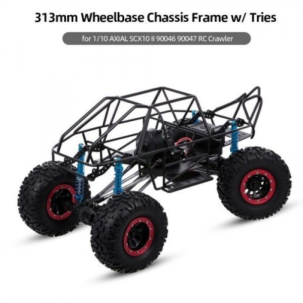 313mm Wheelbase Chassis Frame w/ Tries for 1/10 AXIAL SCX10 II 90046 90047 RC Crawler Climbing Car