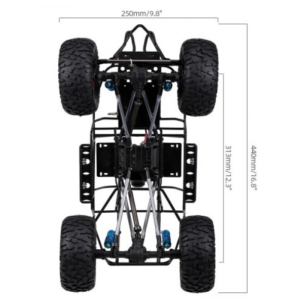 313mm Wheelbase Chassis Frame w/ Tries for 1/10 AXIAL SCX10 II 90046 90047 RC Crawler Climbing Car