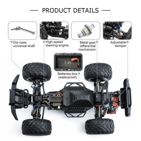 Flytec 8897 1:12 RC Car Pickup Truck Off-Road Car(one battery)