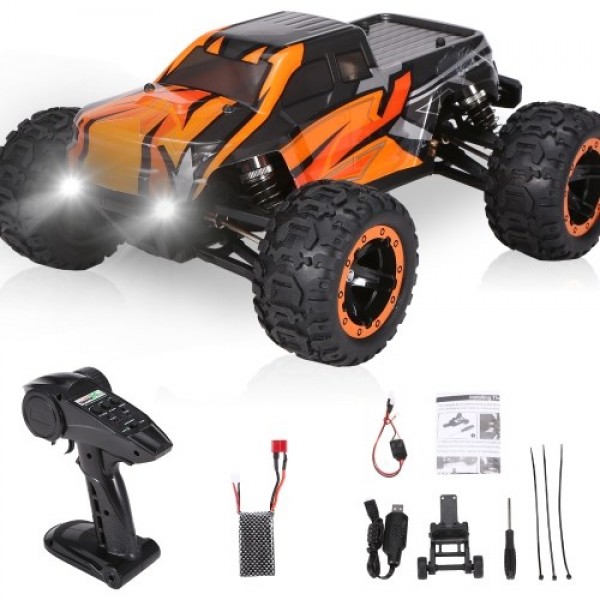 16889A-Pro 1:16 4WD Big Foot RC Car 45 Km/h High Speed 2840 Brushless Motor Vehicle 4X4 Waterproof Off-Road Truck with LED Light