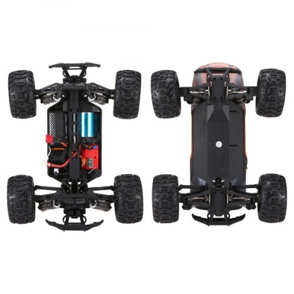 16889A-Pro 1:16 4WD Big Foot RC Car 45 Km/h High Speed 2840 Brushless Motor Vehicle 4X4 Waterproof Off-Road Truck with LED Light