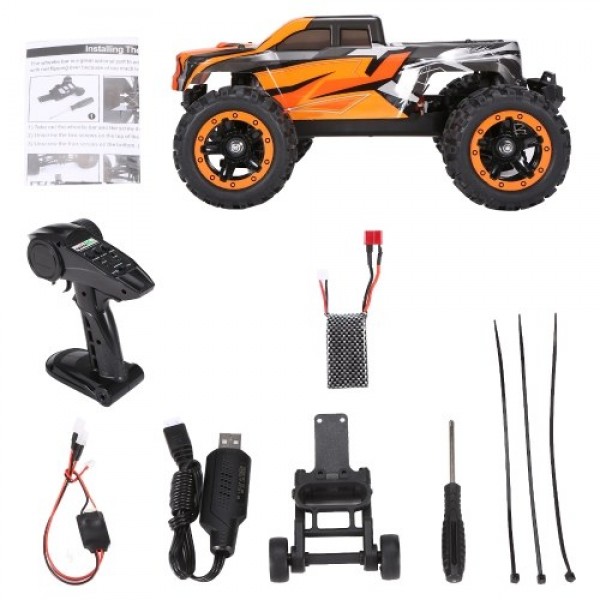 16889A-Pro 1:16 4WD Big Foot RC Car 45 Km/h High Speed 2840 Brushless Motor Vehicle 4X4 Waterproof Off-Road Truck with LED Light