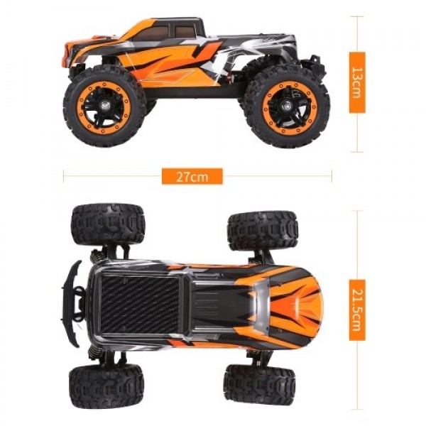 16889A-Pro 1:16 4WD Big Foot RC Car 45 Km/h High Speed 2840 Brushless Motor Vehicle 4X4 Waterproof Off-Road Truck with LED Light