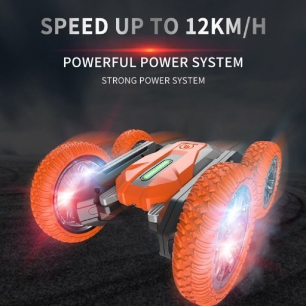 GD99 2.4G RC Stunt Car 360° Rotation Double-sided Driving with LED Light and Music RC Car RC Crawler Christmas Gift for Kids