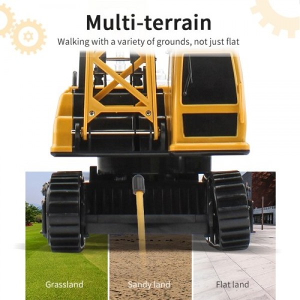 Remote Control Electric Construction Crane Music Sound Colorful Light 360 Degree Rotation