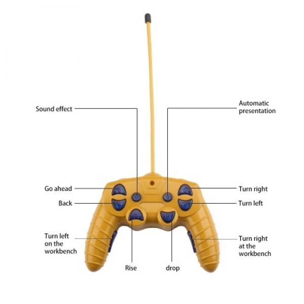 Remote Control Electric Construction Crane Music Sound Colorful Light 360 Degree Rotation