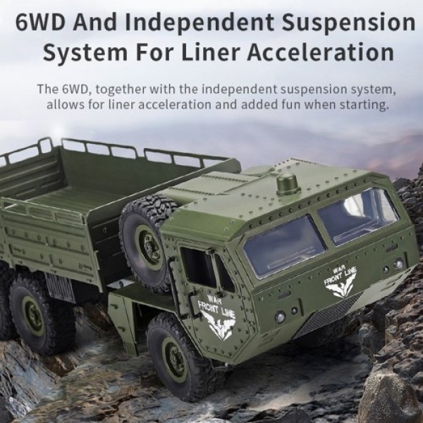 JJRC Q75 RC Military Truck 6WD 2.4GHz Army Truck Off-road Car