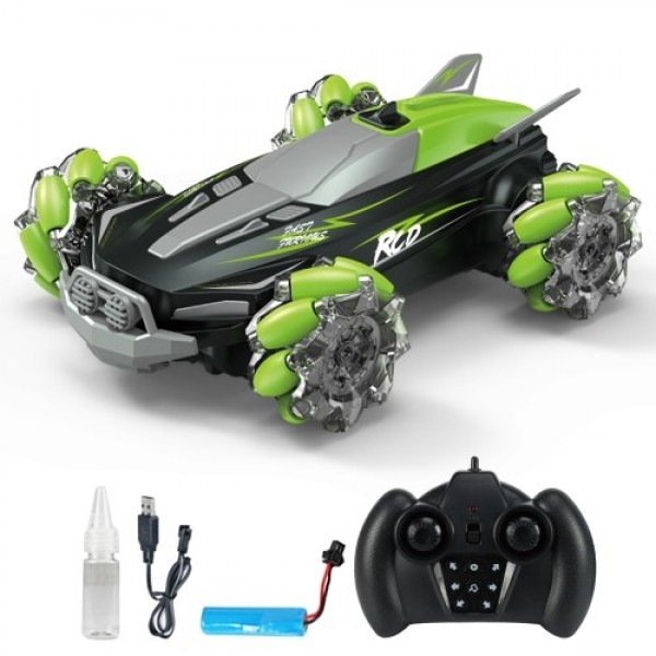 D888 2.4G 4WD RC Stunt Car Remote Control Car 360°Rotation Drift Car with LED Light and Music