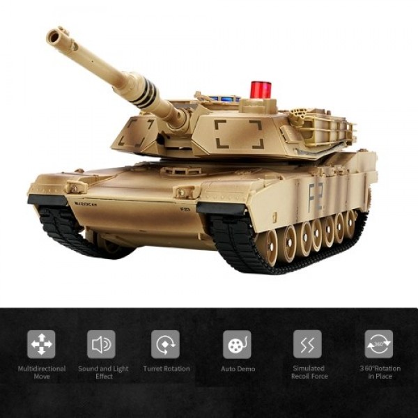 JJRC Q90 RC Tank 1/24 Remote Control Military Battle Tank Toy Shoots with Lights Realistic Sounds RC Vehicle 330°Rotatable Turre