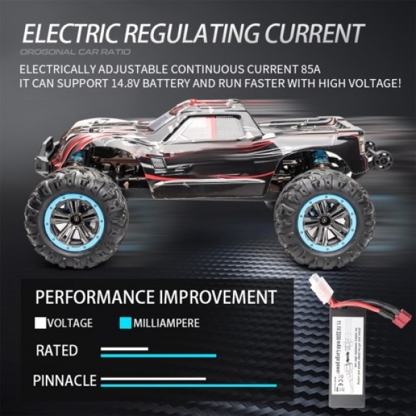 F21A 1/10 2.4Ghz 4WD 80km/h Off-road Car RC Racing Climbing Car Brushless Motor Water Drifting Alloy Frame