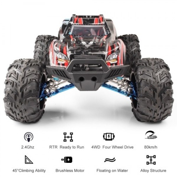 F21A 1/10 2.4Ghz 4WD 80km/h Off-road Car RC Racing Climbing Car Brushless Motor Water Drifting Alloy Frame