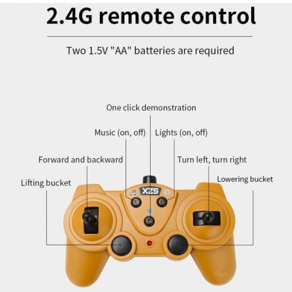 1:24 2.4G 9CH RC Bulldozer RC Tractor Truck Construction Engineering Vehicles with One Key Demonstration LED Light Simulation So