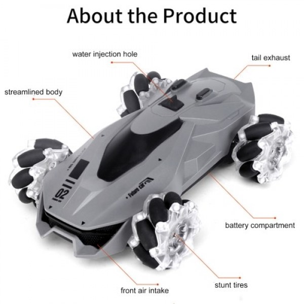 JJRC Q92 1:24 2.4G 4WD RC Stunt Car Remote Control Car 360°Rotation with LED Light and Music RC Car