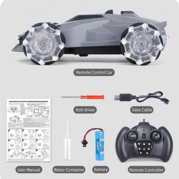 JJRC Q92 1:24 2.4G 4WD RC Stunt Car Remote Control Car 360°Rotation with LED Light and Music RC Car