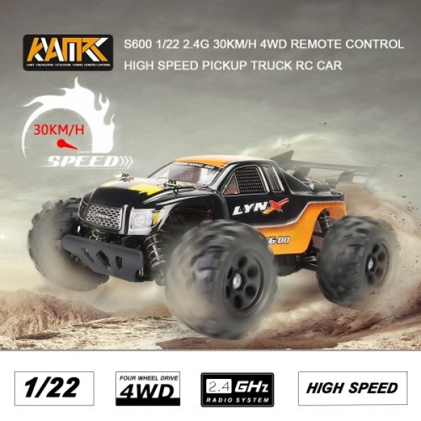 KYAMRC S600 1/22 2.4G 30KM/h 4WD Remote Control High Speed Pickup Truck RC Car