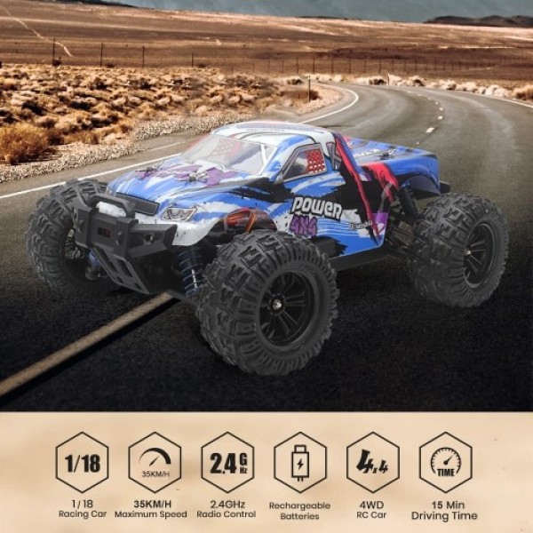 KYAMRC KY-2819A 2.4GHz 1:18 4WD Off-Road Remote Control Crawler Truck 35KM/H High Speed Racing Vehicle