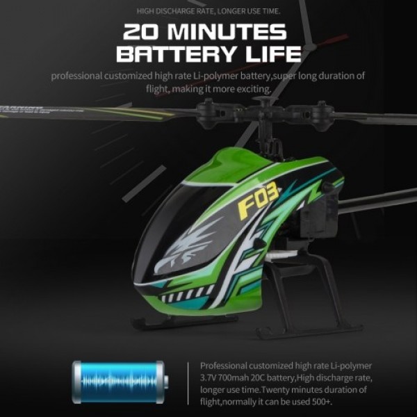 YU XIANG F03 4CH 6-axis Gyro Fly More Stable RC Helicopter Flybarless One Key Take off Height Hold Helicopter for Beginner RC To