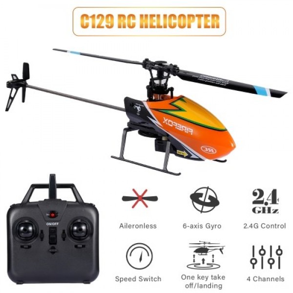 C129 4CH RC Helicopter Mini Aileronless Helicopter 6-axis Gyro Remote Control Helicopter RC Aircraft