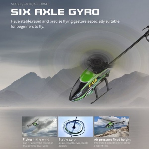 YU XIANG F03 4CH 6-axis Gyro Fly More Stable RC Helicopter Flybarless One Key Take off Height Hold Helicopter for Beginner RC To