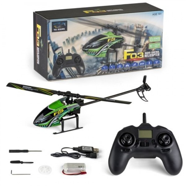 YU XIANG F03 4CH 6-axis Gyro Fly More Stable RC Helicopter Flybarless One Key Take off Height Hold Helicopter for Beginner RC To