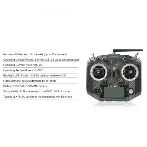 FrSky Taranis Q X7S 16CH Transmitter