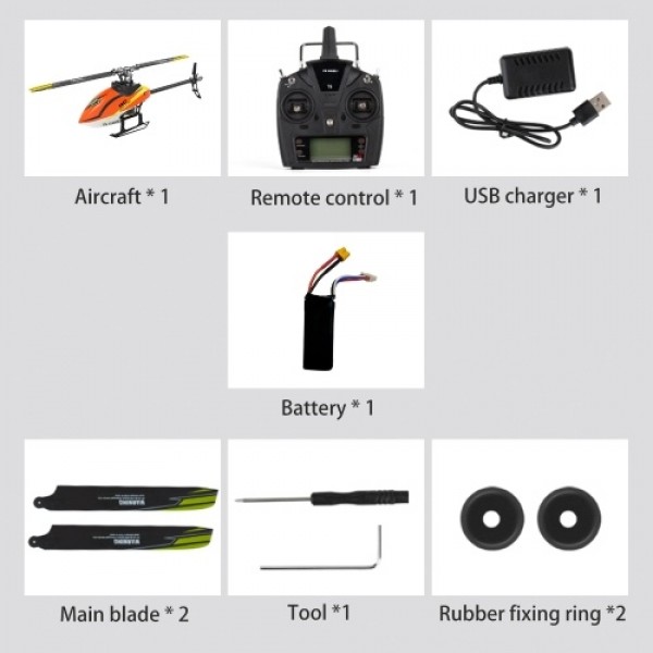 YU XIANG F180 2.4GHz 6CH Flybarless 3D/6G Stunt Helicopter RTF Dual Brushless Motor RC Helicopter