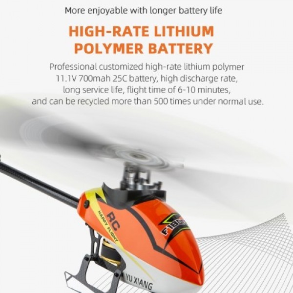 YU XIANG F180 2.4GHz 6CH Flybarless 3D/6G Stunt Helicopter RTF Dual Brushless Motor RC Helicopter